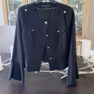 Black with silver grommets bell sleeve mid length